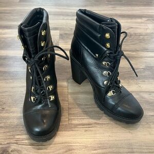 Guess Jollyn Black Heeled Lace Up Boots